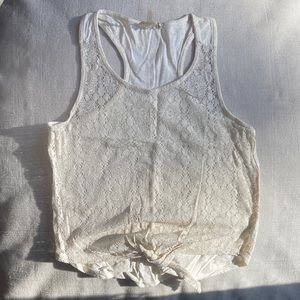 🖤Cream lace tank